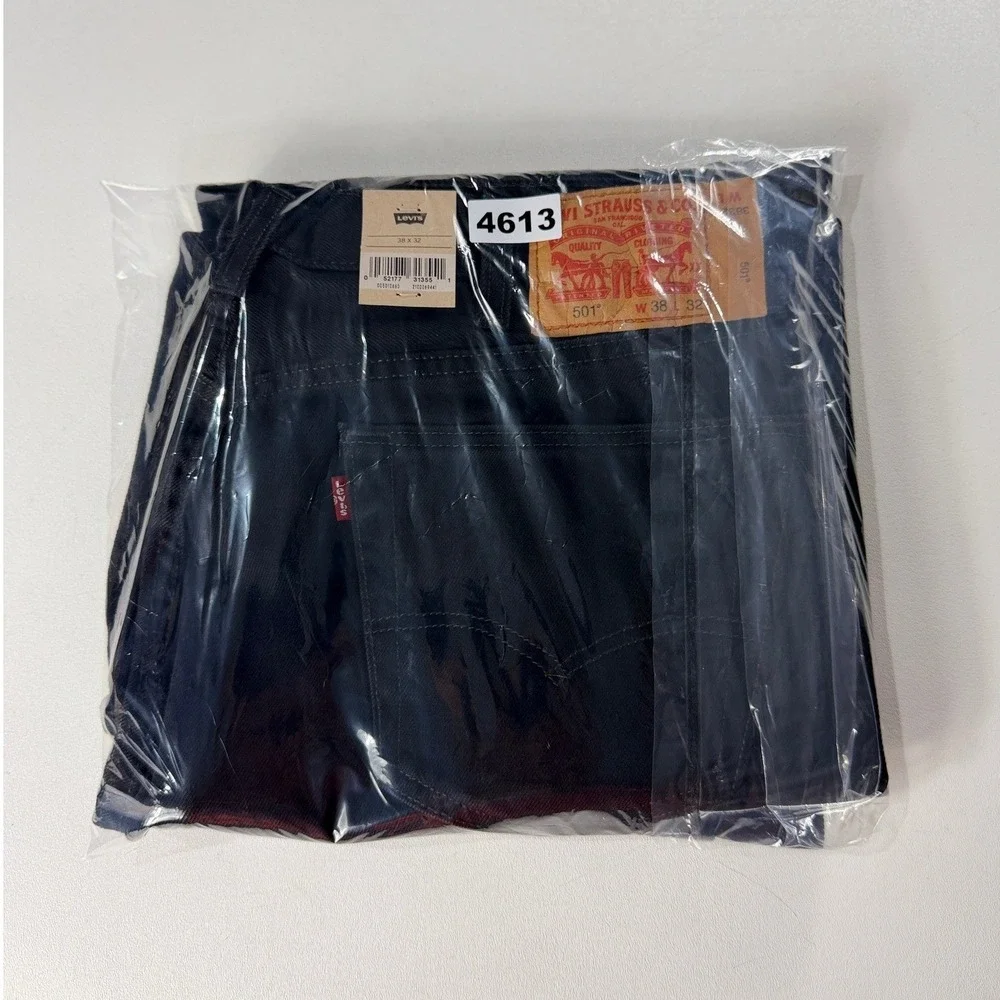 Levi's‎ 501 Original Jeans Mens 38x32 Black Button Fly Straight Leg NWT
